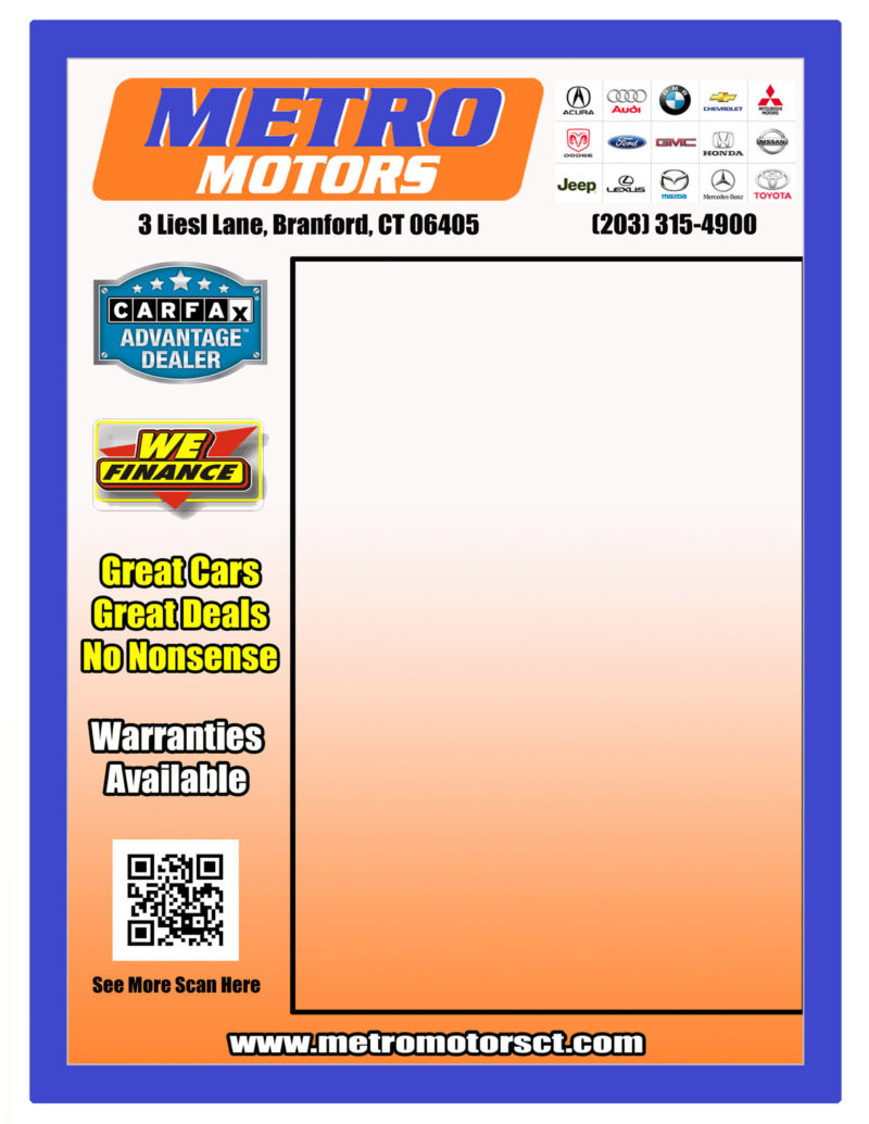 Metro Motors Branford Window Sticker