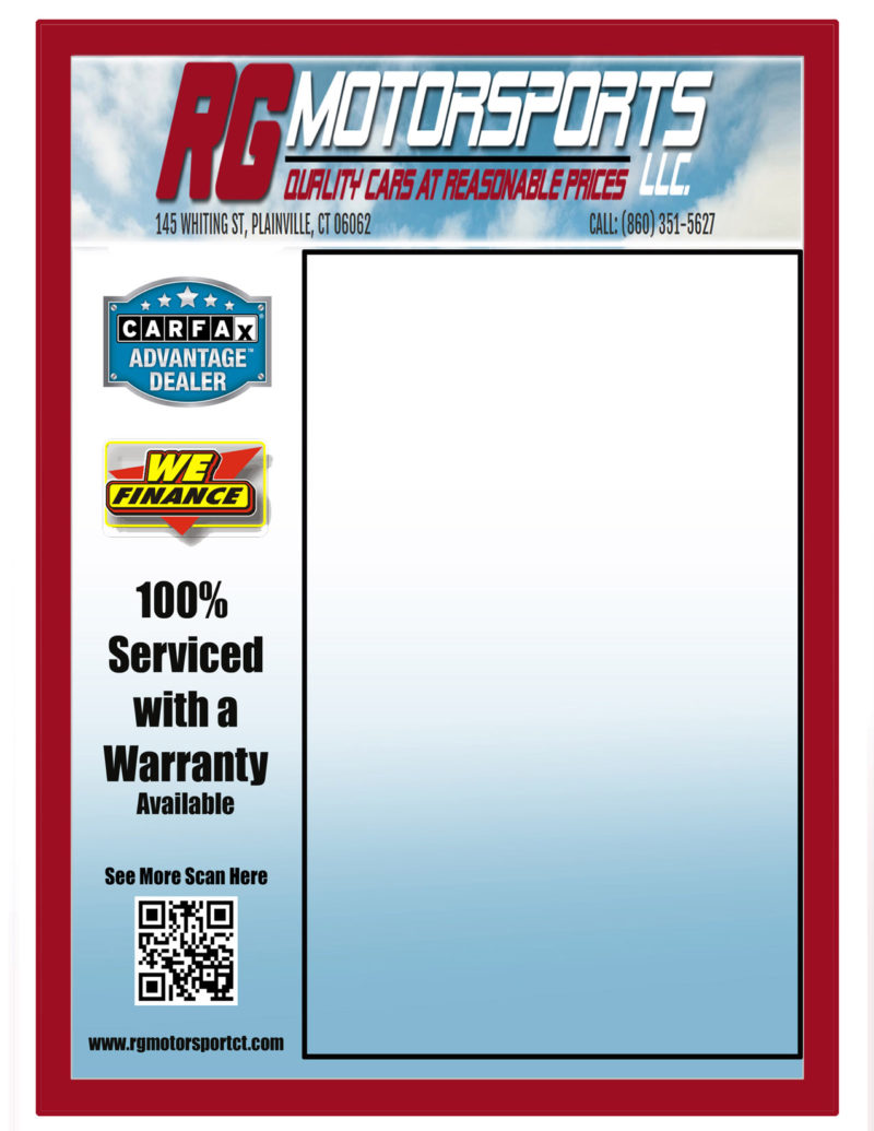 RG Motorsports Window Sticker